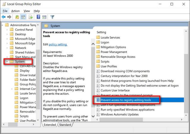 How to Disable Access to Registry Editor in Windows 10