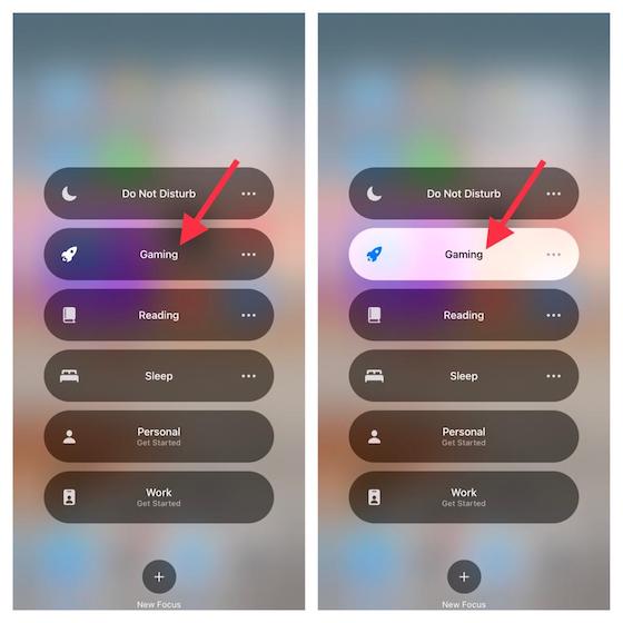 Enable or disable Focus Mode on iOS