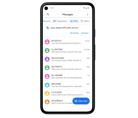 Google Messages on Android Gains New Categories  OTP Auto Deletion Features - 6