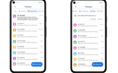 Google Messages on Android Gains New Categories, OTP Auto-Deletion Features