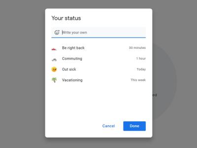Google Now Supports Custom Statuses in Gmail and Google Chat