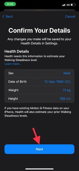 Details needed for walking stability