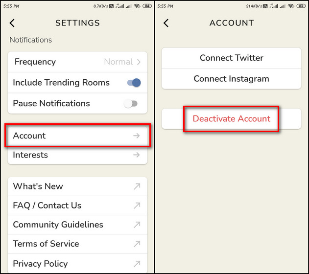 How to Deactivate or Delete Clubhouse on Android and iPhone (iOS)