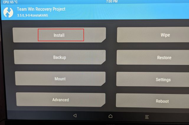 install ZIP using twrp recovery