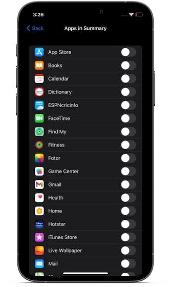 Gérer Les Applications En Résumé - Activer/Désactiver Le Résumé Des Notifications Dans Ios 15 Sur Iphone