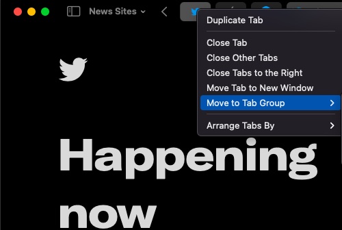 Move to tab group