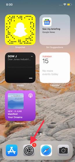 افتح تطبيق الإعدادات على iPhone-كيفية تمكين حماية خصوصية البريد في iOS 15 على iPhone 
