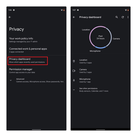 Privacy Dashboard Android 12