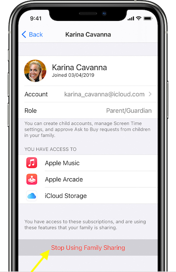 Stop Using Family Sharing to change Apple ID region