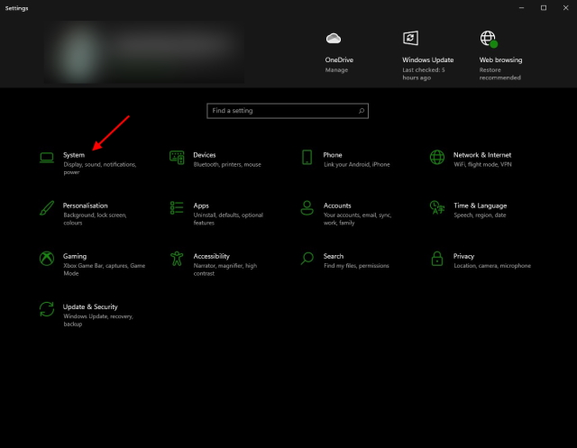 Windows 10 System Settings