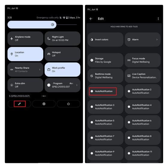 add autonotification toggle