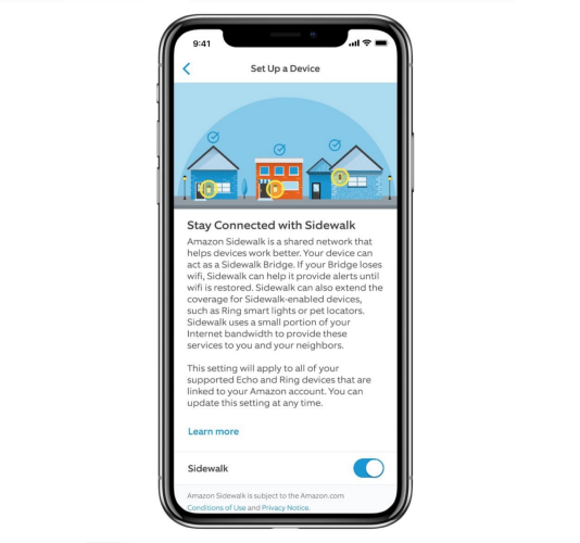 amazon sidewalk - new device setup