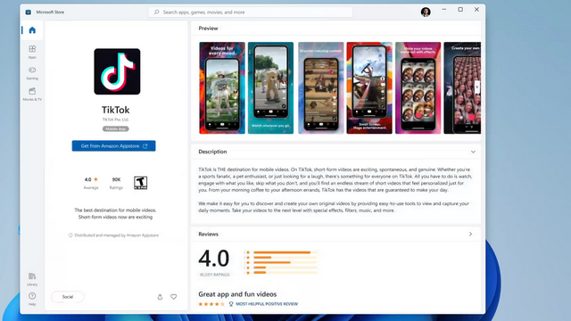 android apps on windows store