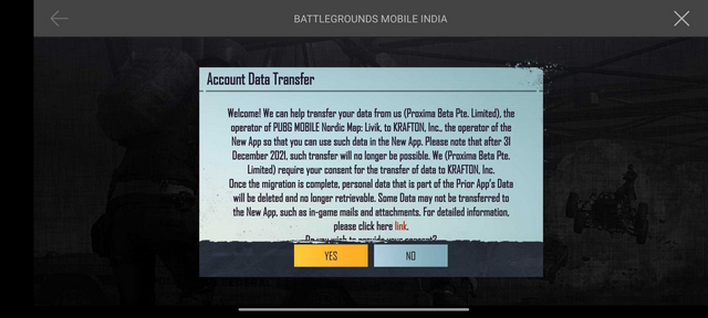 battlegrounds mobile india account transfer