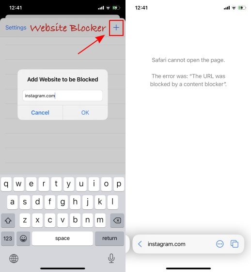 website blocker safari iphone