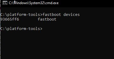 running fastboot devices command in cmd prompt
