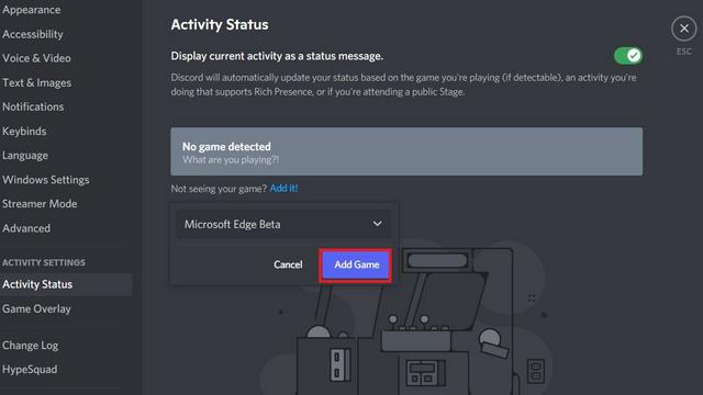 confirm selection and add game