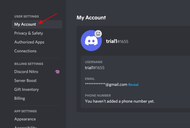 discord settings - my account - disable account