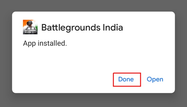 dont open battleground mobile india after install