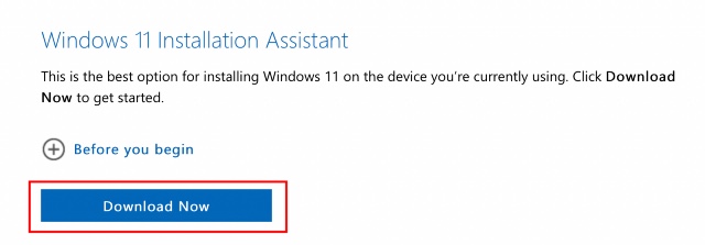 download windows 11 upgrade installation assistant