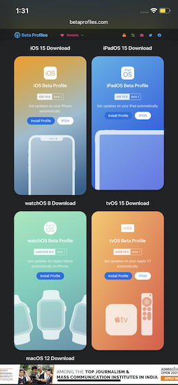 ios 15 profiles