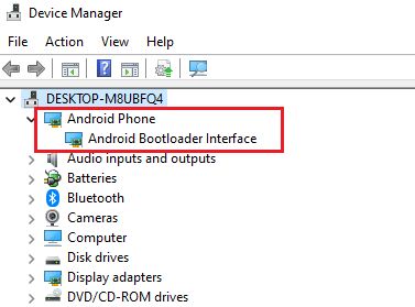 android bootloader interface windows 10