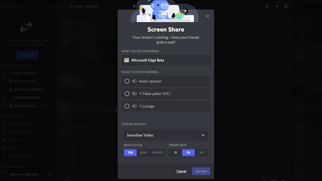 pick channel and resolution