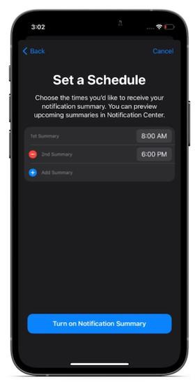 schedule notification summary 1 - Enable/ Disable Notification Summary in iOS 15 on iPhone