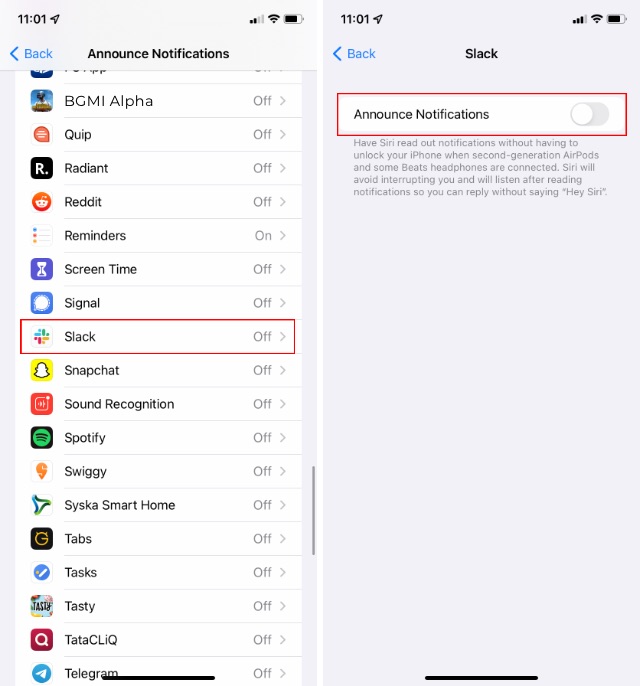 Tippen Sie auf die App, um Benachrichtigungen pro App zu aktivieren iOS 15