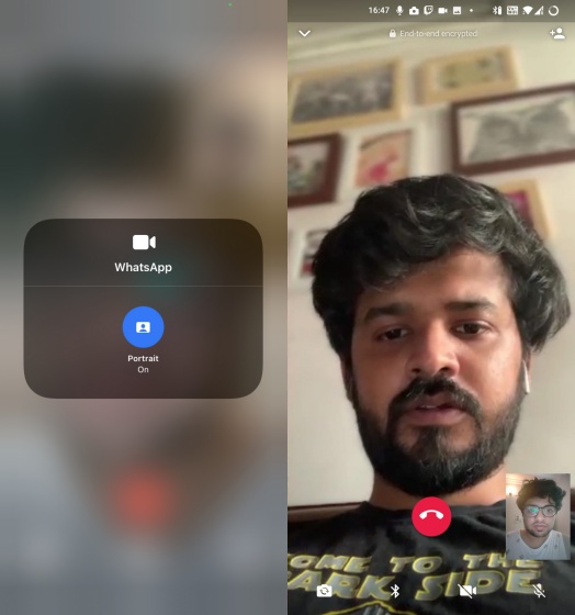 whatsapp background blur - facetime