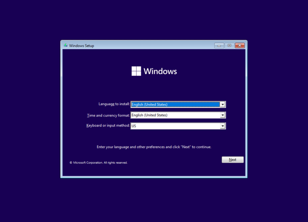 windows 11 setup process