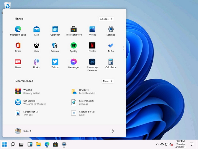 Windows 11 Startmenü am linken Rand