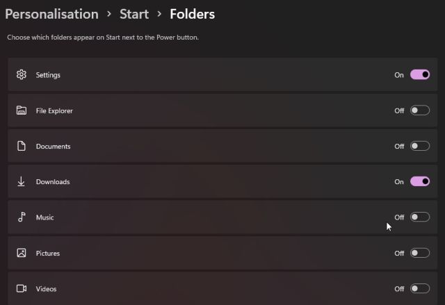 Add Folders to Windows 11 Start Menu