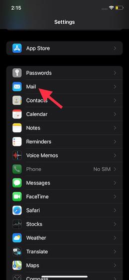 اختر البريد-كيفية تمكين حماية خصوصية البريد في iOS 15 على iPhone 