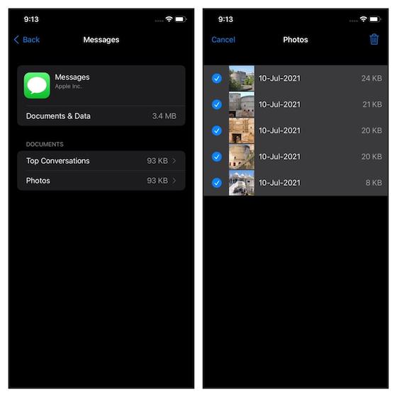 Clear Message Attachments on iPhone and iPad via Settings