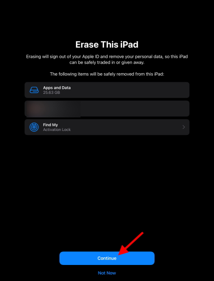 factory reset ipad screen