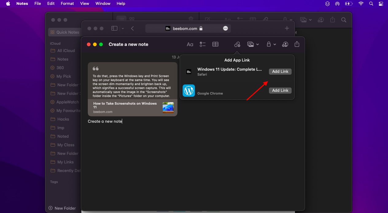 How to Use Quick Note in macOS Monterey on Mac | Beebom