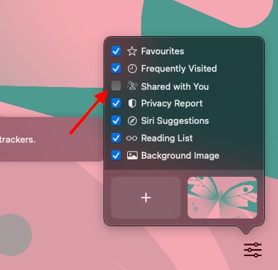 macOS Monterey Settings to Disable Shared with You in Safari