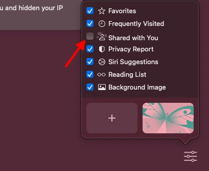 Disable shared with you in Safari in macOS 12