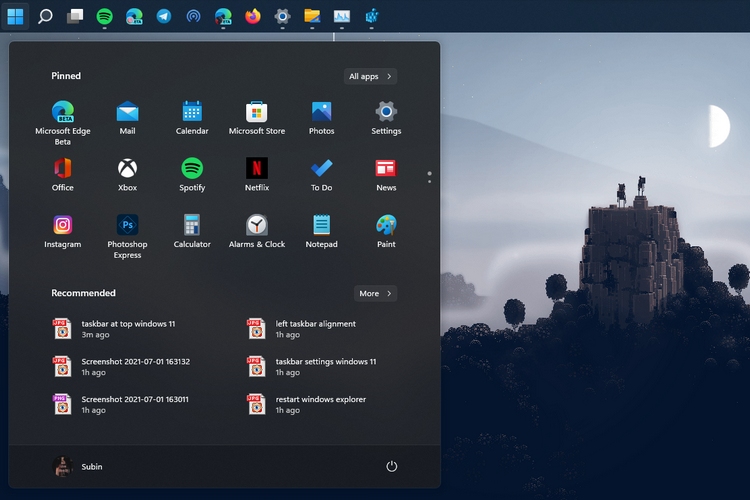 Taskbar Customization Windows 11