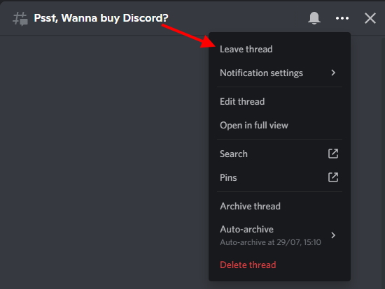 Leave Discord Threads