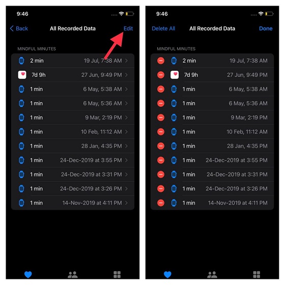 Manage the mindfulness data recorded by watchOS 8 