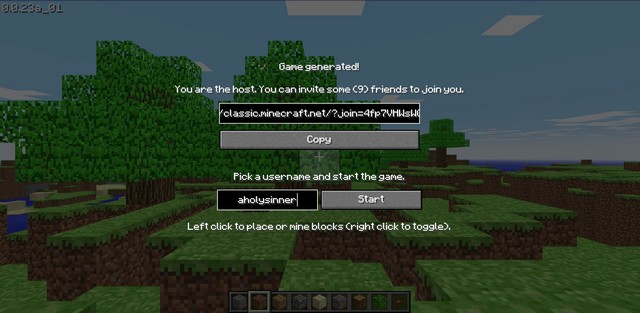 Minecraft Classic, Free online game