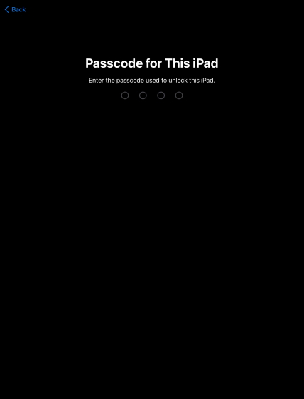 enter Passcode to reset iPad
