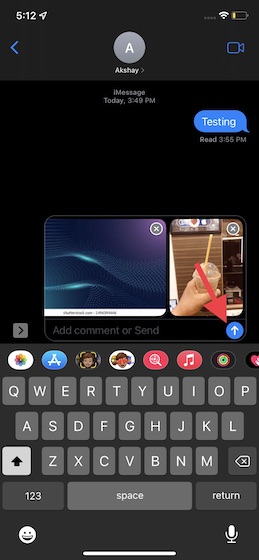 Send photos as collections in the Apple Messages app