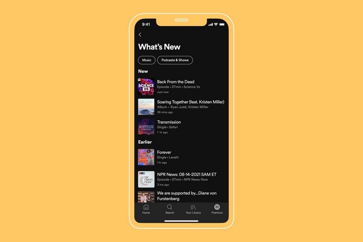 Spotify's “What’s New” Feed Notifies Users About New Releases