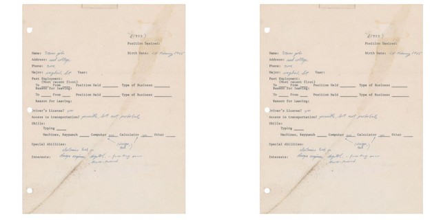 Steve Job’s Hand-Written Job Application Is Being Sold As NFT