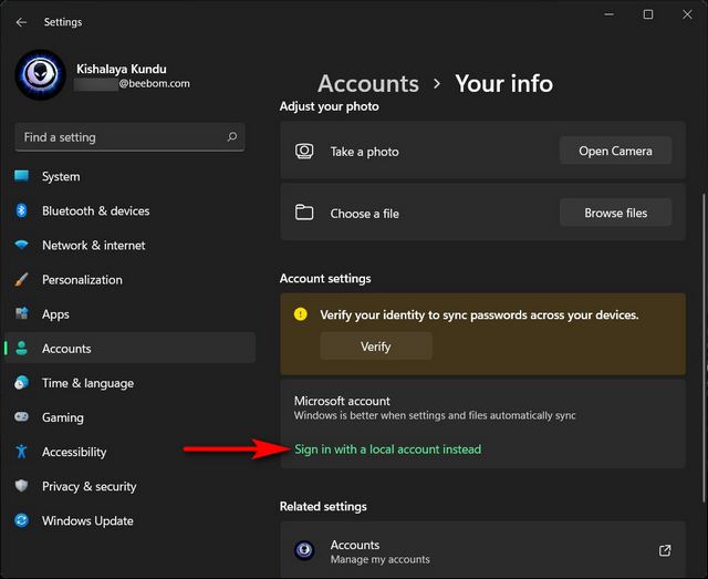 How to Remove Microsoft Account from Windows 11 PC