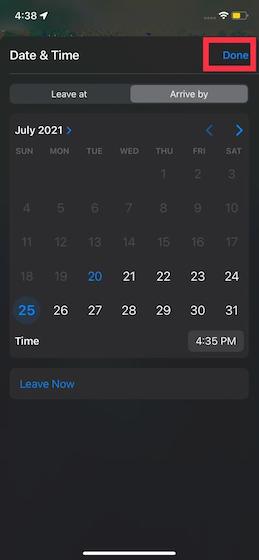 How to Set Leaving and Arrival Times in Apple Maps
