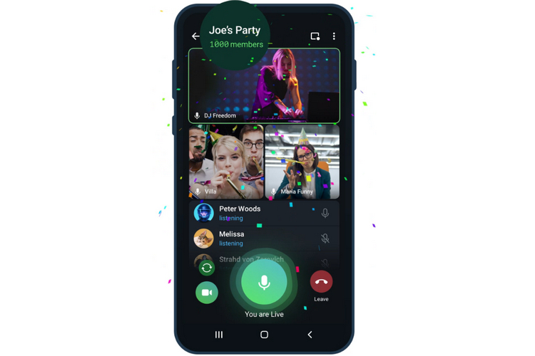 Telegram unterstützt jetzt Gruppenanrufe mit bis zu 1000 Zuschauern, Bildschirmfreigabe und mehr